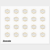 Elegant Black Gold Thank You Sticker ラウンドシール (シート)