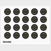 Elegant Black Gold Thank You Sticker ラウンドシール (シート)