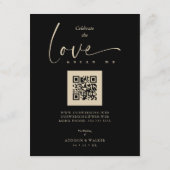 Elegant Black Gold Trendy Collage Wedding 4-Photo エンクロージャーカード (裏面)