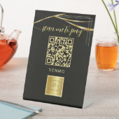 Elegant black gold venmo Payment Qr code  台座サイン (インサイチュ)