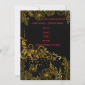 Elegant Black & Gold Wedding Invitation | Luxury  招待状 (正面)