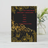 Elegant Black & Gold Wedding Invitation | Luxury  招待状 (スタンド正面)
