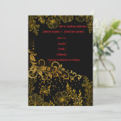 Elegant Black & Gold Wedding Invitation | Luxury  招待状 (スタンド正面)