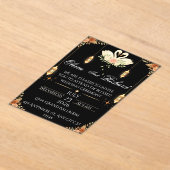 Elegant Black & Gold Wedding Invitation Template アクリル招待状 (レイダウン)