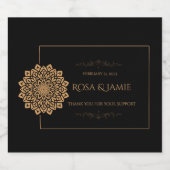 Elegant Black & Gold Wedding – Personalized スパークリングワインラベル (シングルラベル)