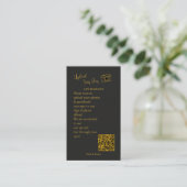 Elegant Black Gold Wedding Photo Sharing QR Code   エンクロージャーカード (スタンド正面)