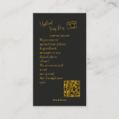 Elegant Black Gold Wedding Photo Sharing QR Code   エンクロージャーカード (正面)