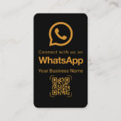 Elegant Black Gold WhatsApp QR Code 名刺 (正面)