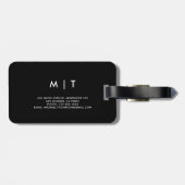 Elegant Black & Golden Border geometric Background ラゲッジタグ (裏面横)