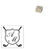 Elegant Black Golf Monogram Crest ラバースタンプ (押印)