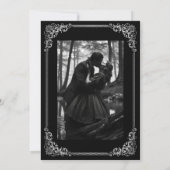 Elegant black Gothic wedding save the date 案内状 (裏面)
