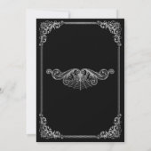 Elegant black Gothic wedding save the date 案内状 (裏面)
