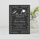 Elegant Black Graduation Party Invitation 招待状 (スタンド正面)