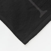 Elegant black &gray initial monogram フリースブランケット (角)