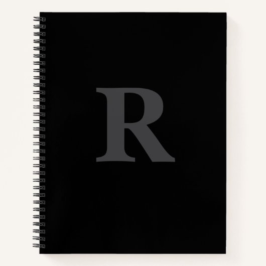 Elegant Black &gray Monogram  ノートブック (正面)