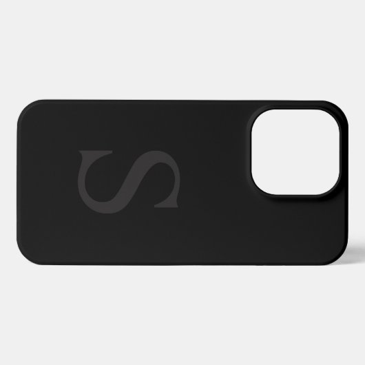 Elegant black &gray monogram initial iPhoneケース (裏面横)