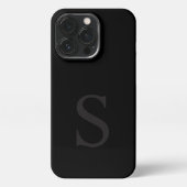 Elegant black &gray monogram initial iPhoneケース (裏面)