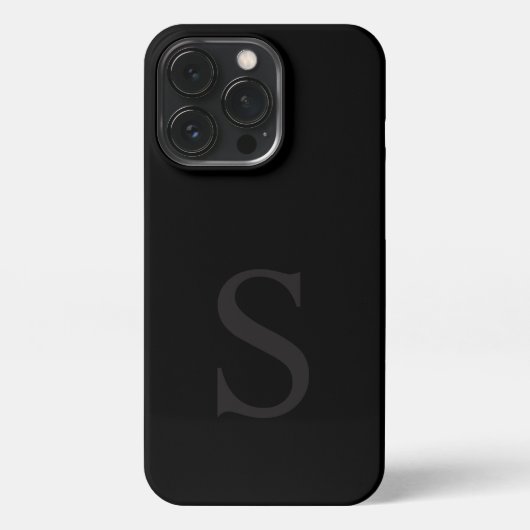 Elegant black &gray monogram initial iPhoneケース (裏面)