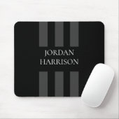 Elegant Black Gray Stripes Logo mouse pad マウスパッド (マウス)