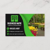 Elegant Black Green Landscaping Lawn Care Service 名刺 (正面)