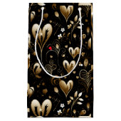 Elegant Black Heart Romance スモールペーパーバッグ (正面)