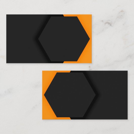 Elegant Black Hexagon 名刺 (正面/裏面)