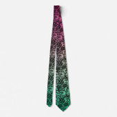 Elegant Black Lace On Gradient Pink and Green ネクタイ (裏面)