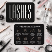 Elegant Black Lash Extension Aftercare Card 名刺