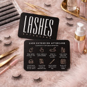 Elegant Black Lash Extension Aftercare Card 名刺