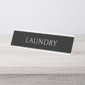 Elegant Black Laundry Room Name Plate デスクネームプレート (正面)