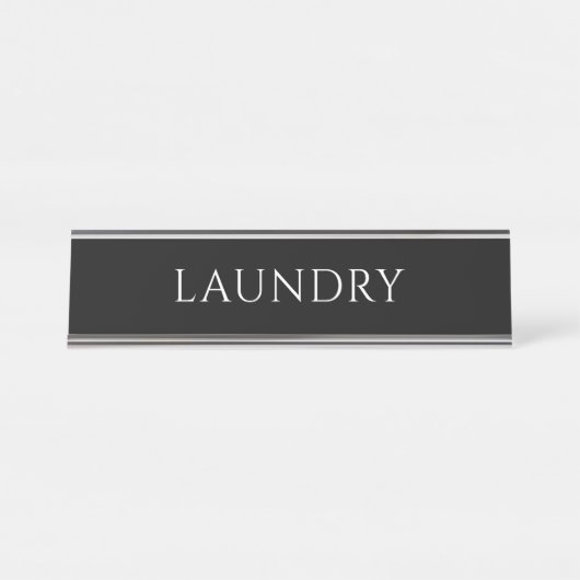 Elegant Black Laundry Room Name Plate デスクネームプレート (正面)