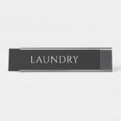 Elegant Black Laundry Room Name Plate デスクネームプレート (正面)