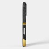Elegant black leather gold monogram custom name Case-Mate iPhoneケース (裏面 / 右)