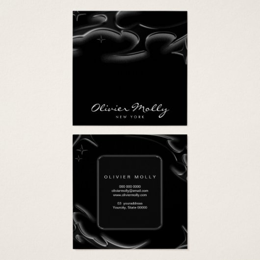 Elegant Black Marble Business card (正面&裏面)