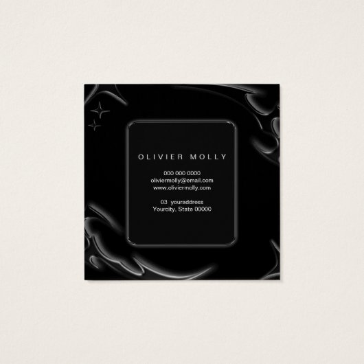 Elegant Black Marble Business card (裏面)