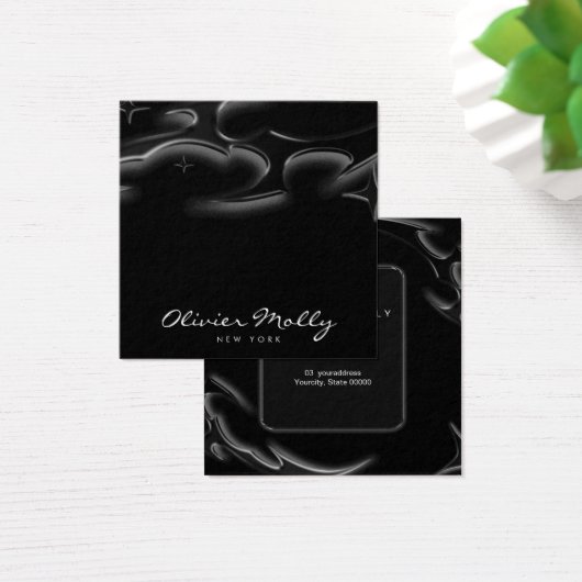 Elegant Black Marble Business card (デスク)