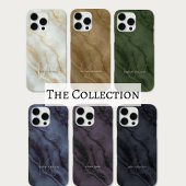 Elegant Black Marble Custom Name Monogrammed Case-Mate iPhoneケース