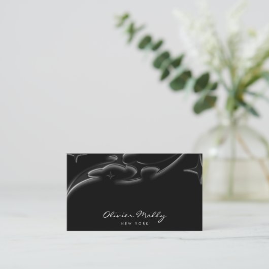 Elegant Black Marble Luxury Business Card  名刺 (スタンド正面)