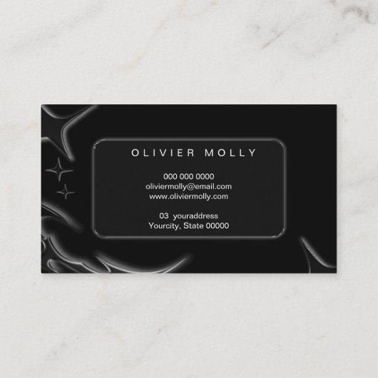 Elegant Black Marble Luxury Business Card  名刺 (裏面)