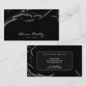 Elegant Black Marble Luxury Business Card 名刺 (正面/裏面)