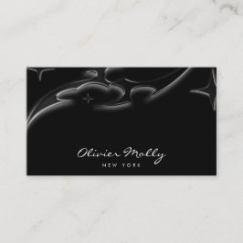 Elegant Black Marble Luxury Business Card  名刺