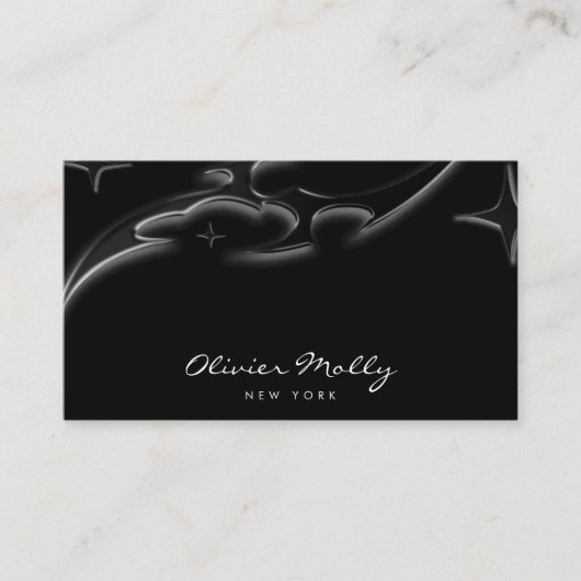 Elegant Black Marble Luxury Business Card 名刺 (正面)