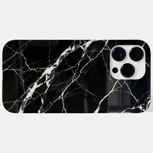 Elegant Black Marble Texture iPhone Case Case-Mate iPhoneケース (裏面 (横))