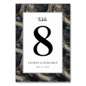 Elegant Black Marbled Number Eight テーブルナンバー (裏面)