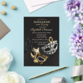 Elegant Black Masquerade, Masque Sweet 16 アクリル招待状 (インサイチュ (ウェディング))