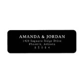 Elegant Black Minimalist Address Card ラベル (正面)