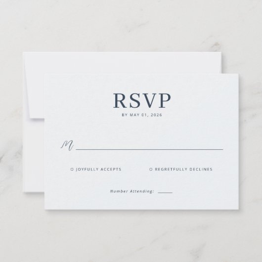 Elegant Black Minimalist RSVP (正面)