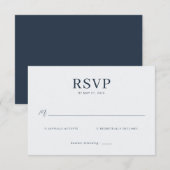 Elegant Black Minimalist RSVP (正面/裏面)