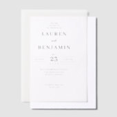 Elegant Black Minimalist Wedding ベラム紙招待状 (オフセット)