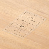 Elegant Black Minimalist Wedding Invitation アクリル招待状 (レイダウン)